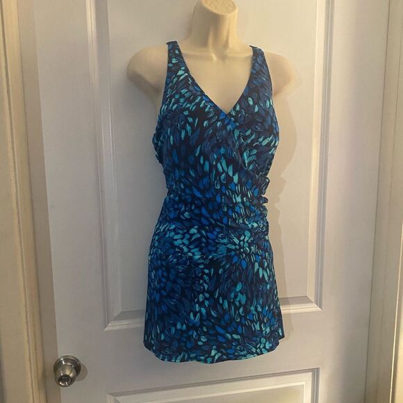 Denim & Co Wrap Front Swim Dress Multiple sizes - Picture 1 of 11